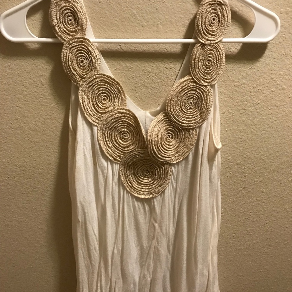 Cream & Gold Sleeveless Top